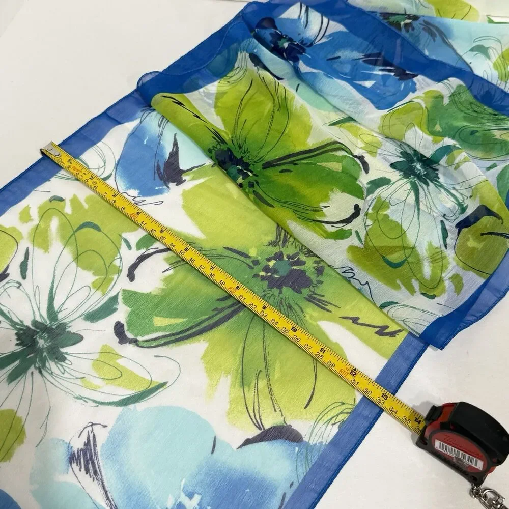 Women Vintage Floral Rectangle Scarf 56” x13”